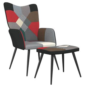 vidaXL Relaxačn&eacute; kreslo s podnožkou patchwork l&aacute;tka