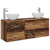 vidaXL Set kabinetov do k&uacute;peľne 3 ks Star&eacute; drevo 129 x 35 x 80 cm
