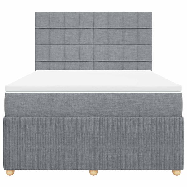 vidaXL Boxspring posteľ s matracom bledosiv&aacute; 140x200 cm l&aacute;tka