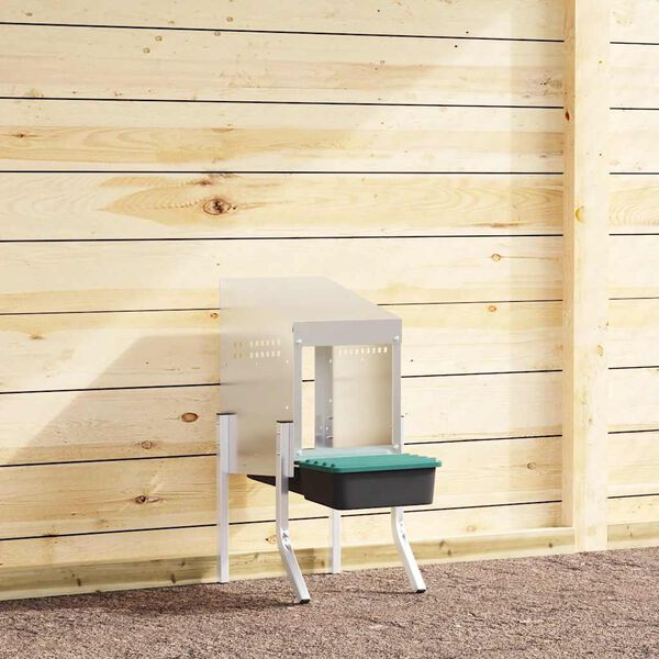 vidaXL Hniezdo pre kurčatá s 1 priehradkou a nohami, pozinkovaná oceľ