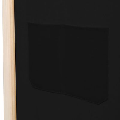 vidaXL 5-panelový paraván čierny 200x170x4 cm látkový