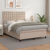 vidaXL Boxspring posteľ s matracom kapučínová 140x190 cm umelá koža