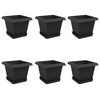 vidaXL Kvetin&aacute;če 6 pcs Čierna 20 x 20 x 16 cm Plast