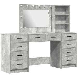 vidaXL Toaletn&yacute; stol&iacute;k 3 ks Bet&oacute;nov&aacute; &scaron;ed&aacute; 78,5 x 41 x 135 cm