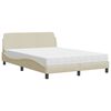vidaXL Posteľ s matracom Dover kr&eacute;mov&aacute; 140x190 cm l&aacute;tka
