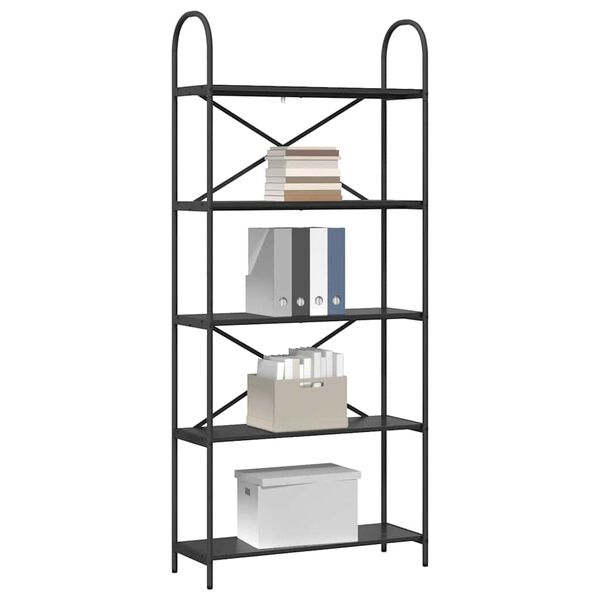 vidaXL Reg&aacute;l na knihy Čierny dub 80 x 30 x 183 cm Kompozitn&eacute; drevo