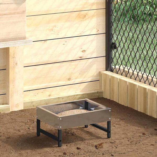 vidaXL Krm&iacute;tko pre vt&aacute;ky Strieborn&aacute; 80 x 28 x 13.5 cm Pozinkovan&aacute; oceľ