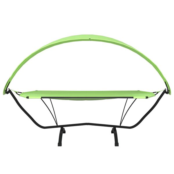 vidaXL Vonkajšia posteľ so strieškou, zelená, oceľ a oxfordská látka