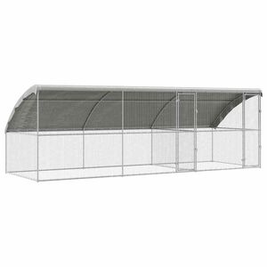 vidaXL Klietka pre kurčat&aacute; s 2 dvierkami 3 ks Strieborn&aacute; 600x200x200cm