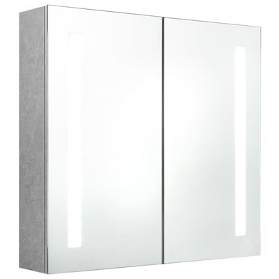 vidaXL LED kúpeľňová zrkadlová skrinka betónovo-sivá 62x14x60 cm