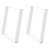 vidaXL Nohy k jedálenskému stolu v tvare U, 2 ks, biele, 80 x (72-73) cm, oceľové