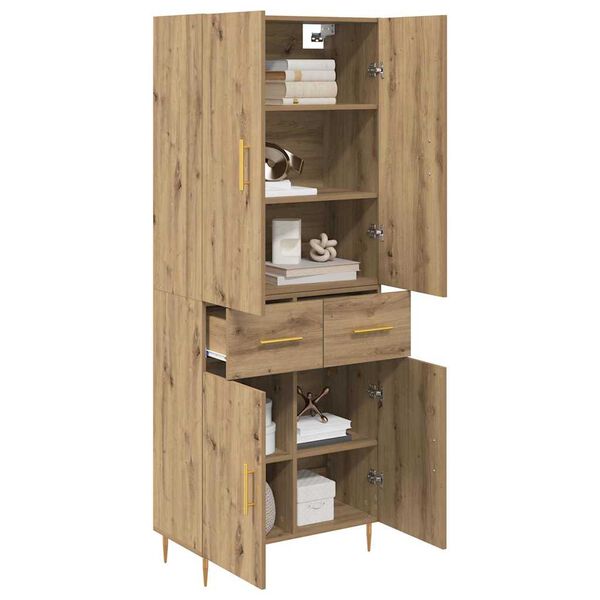 vidaXL Highboard Remeseln&yacute; dub 69,5 x 34 x 180 cm Kompozitn&eacute; drevo