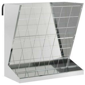 vidaXL Feeder na seno Strieborn&aacute; 71 x 33 x 70 cm Pozinkovan&aacute; oceľ