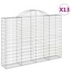 vidaXL Obl&uacute;kov&eacute; gabionov&eacute; ko&scaron;e 13 ks 200x30x140/160 cm pozink. železo