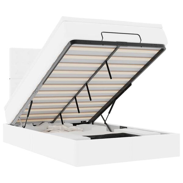 vidaXL Osmansk&yacute; r&aacute;m postele s matracom biela 120x200 cm umel&aacute; koža