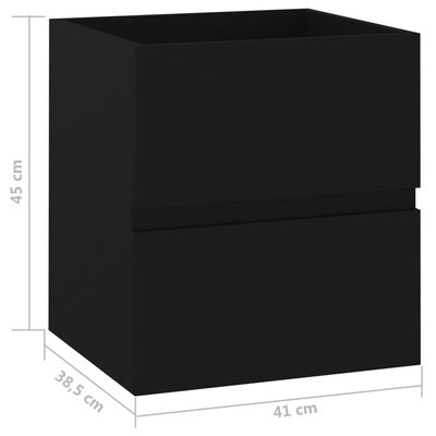 vidaXL Skrinka pod umývadlo čierna 41x38,5x45 cm drevotrieska