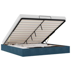 vidaXL Osmansk&yacute; r&aacute;m postele bez matraca Tmavomodr&aacute; 160x200 cm Zamat