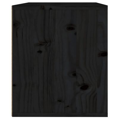 vidaXL Nástenná skrinka čierna 45x30x35 cm masívne borovicové drevo