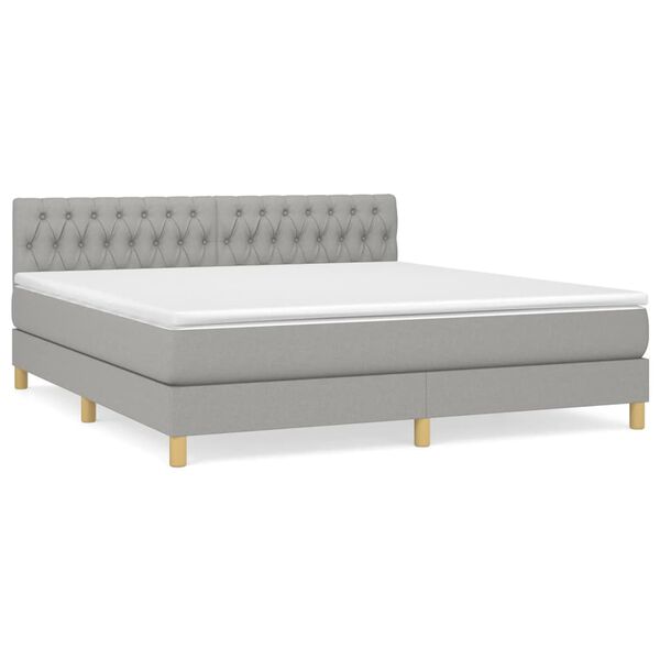vidaXL Boxspring posteľ s matracom bledosiv&aacute; 180x200 cm l&aacute;tka