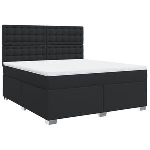vidaXL Boxspring posteľ s matracom čierna 180x200 cm umel&aacute; koža