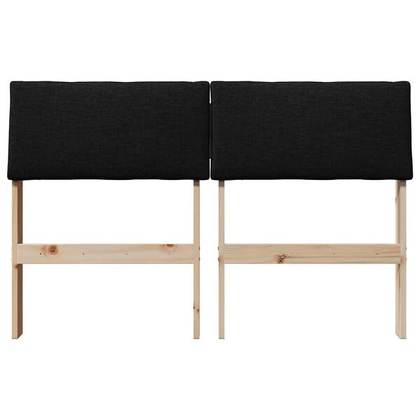 vidaXL Čal&uacute;nen&eacute; čelo postele Čierna 120 cm Mas&iacute;vne borovicov&eacute; drevo