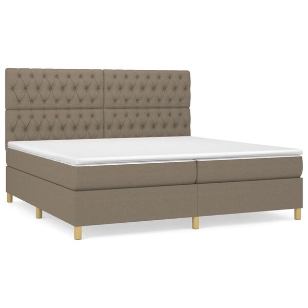 vidaXL Boxspring posteľ s matracom sivohned&yacute; 200x200 cm l&aacute;tka