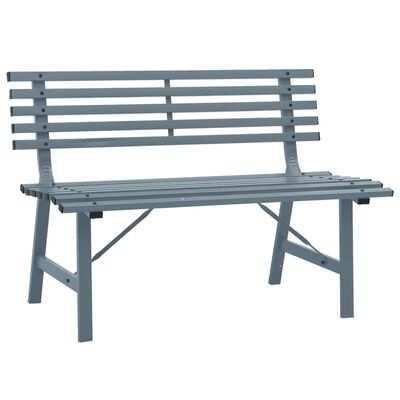 vidaXL Záhradná lavička 110 cm oceľ sivá