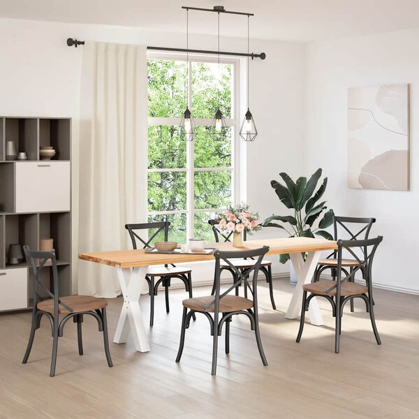 vidaXL Nohy k jed&aacute;lensk&eacute;mu stolu v tvare X, 2 ks, biele, 60 x (72-73) cm, oceľov&eacute;