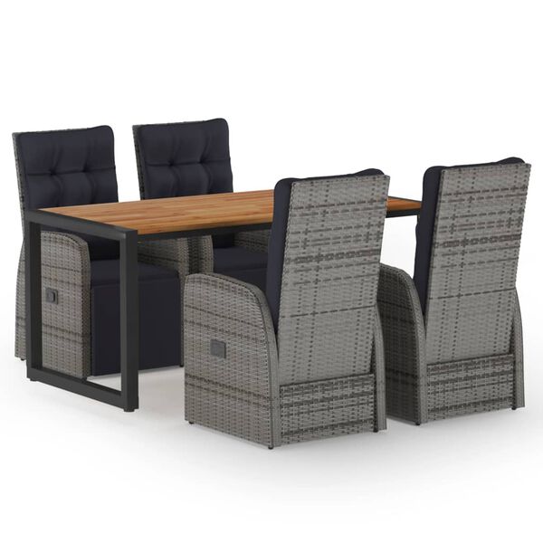 vidaXL 5-dielna z&aacute;hradn&aacute; jed&aacute;lensk&aacute; s&uacute;prava siv&aacute;