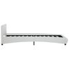 vidaXL Posteľný rám s LED, biely, umelá koža 90x200 cm