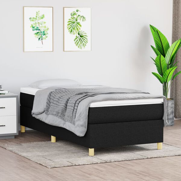 vidaXL Boxspring posteľ s matracom čierna 100x200 cm látka