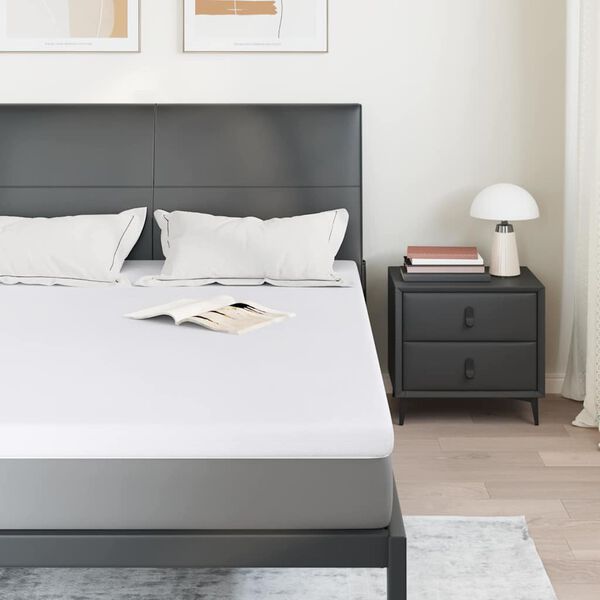 vidaXL Matracov&aacute; podložka Biela 140 x 190 cm žak&aacute;rov&aacute; tkanina