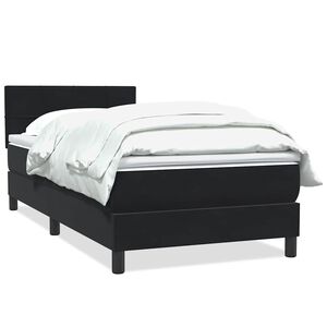 vidaXL Posteľn&yacute; r&aacute;m boxspring s matracom čierny 80x220 cm zamat