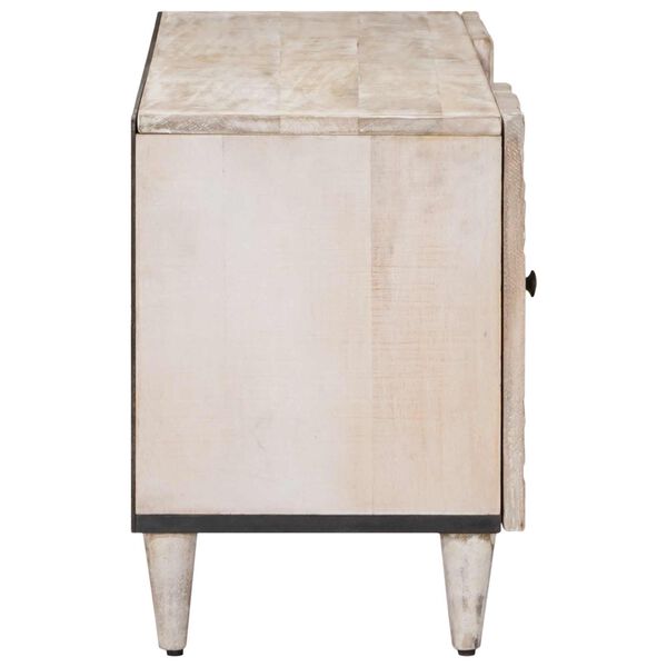 vidaXL TV skrinka Biela 105 x 33,5 x 46 cm Mas&iacute;vne mango drevo