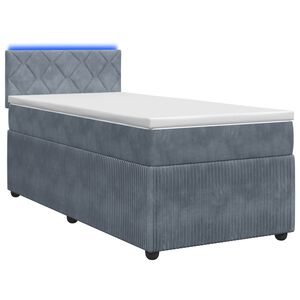 vidaXL Posteľ boxspring s matracom Tmavosiv&aacute; 80 x 200 cm Zamat