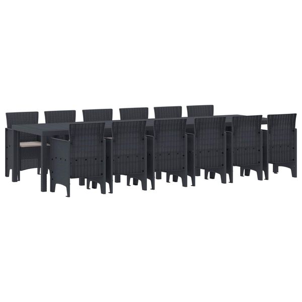 vidaXL Z&aacute;hradn&yacute; jed&aacute;lensk&yacute; set 13 pcs Antracit Polt ratan