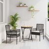 vidaXL Záhradný bistro set 3 pcs Čierna Poly ratan
