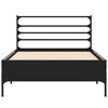 vidaXL Posteľn&yacute; r&aacute;m čierny 90x190 cm kompozitn&eacute; drevo a kov
