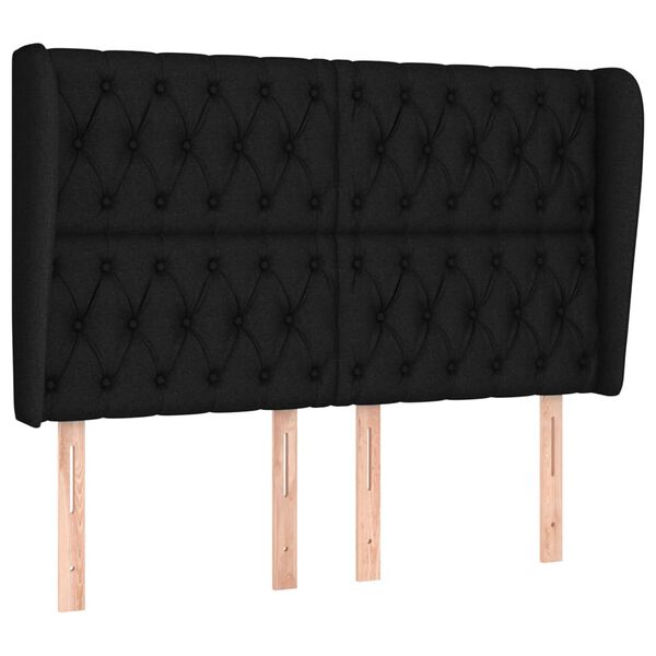 vidaXL Čelo postele so z&aacute;hybmi čierne 147x23x118/128 cm l&aacute;tka