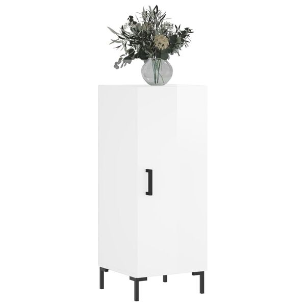 vidaXL Komoda lesklá biela 34,5x34x90 cm spracované drevo