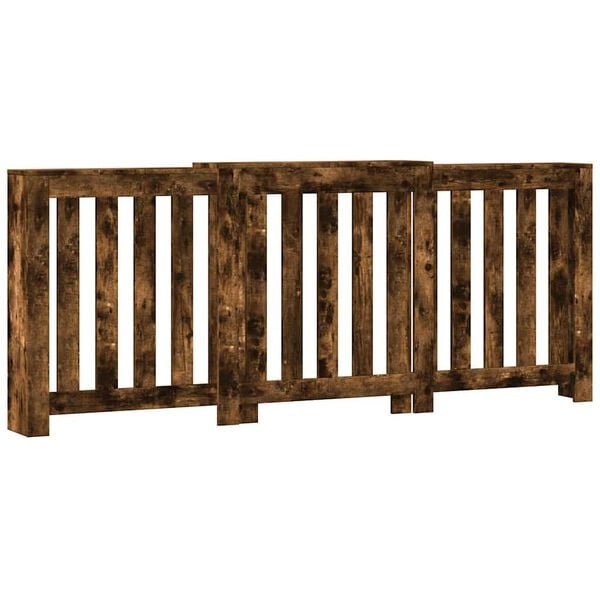 vidaXL Kryt na radi&aacute;tor dymov&yacute; dub 205x21,5x83,5 cm kompozitn&eacute; drevo