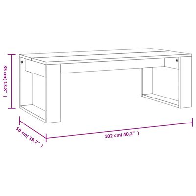vidaXL Konferenčný stolík hnedý dub 102x50x35 cm kompozitné drevo