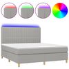 vidaXL Posteľ boxsping s matracom a LED bledosiv&aacute; 180x200 cm l&aacute;tka