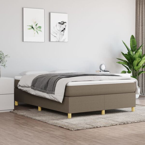 vidaXL Posteľn&yacute; r&aacute;m boxspring s matracom sivohned 140x200 cm l&aacute;tka