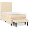 vidaXL Posteľn&yacute; r&aacute;m boxsping s matracom kr&eacute;mov&yacute; 90x200 cm l&aacute;tka