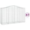 vidaXL Obl&uacute;kov&eacute; gabionov&eacute; ko&scaron;e 7 ks 200x50x120/140 cm pozink. železo