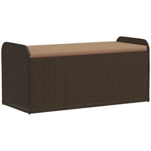 vidaXL &Uacute;ložn&aacute; lavička s vank&uacute;&scaron;om hned&aacute; 115x51x52 cm polyratan