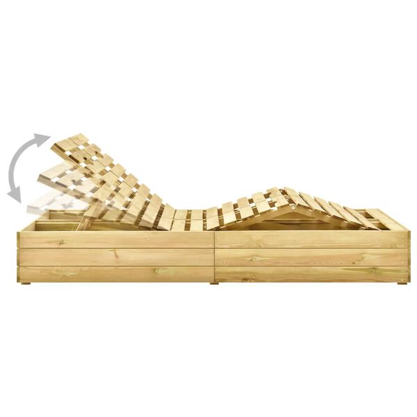 vidaXL Dvojité záhradné ležadlo zelené impregnované borovicové drevo