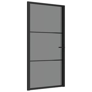vidaXL Vn&uacute;torn&eacute; dvere 102,5x201,5 cm čierne ESG sklo a hlin&iacute;k
