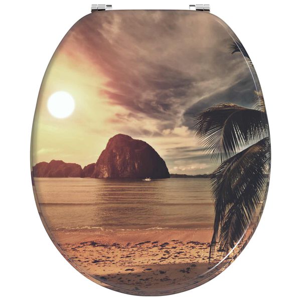 vidaXL WC sedadlo Oranžov&aacute; 44 x 38 cm MDF doska